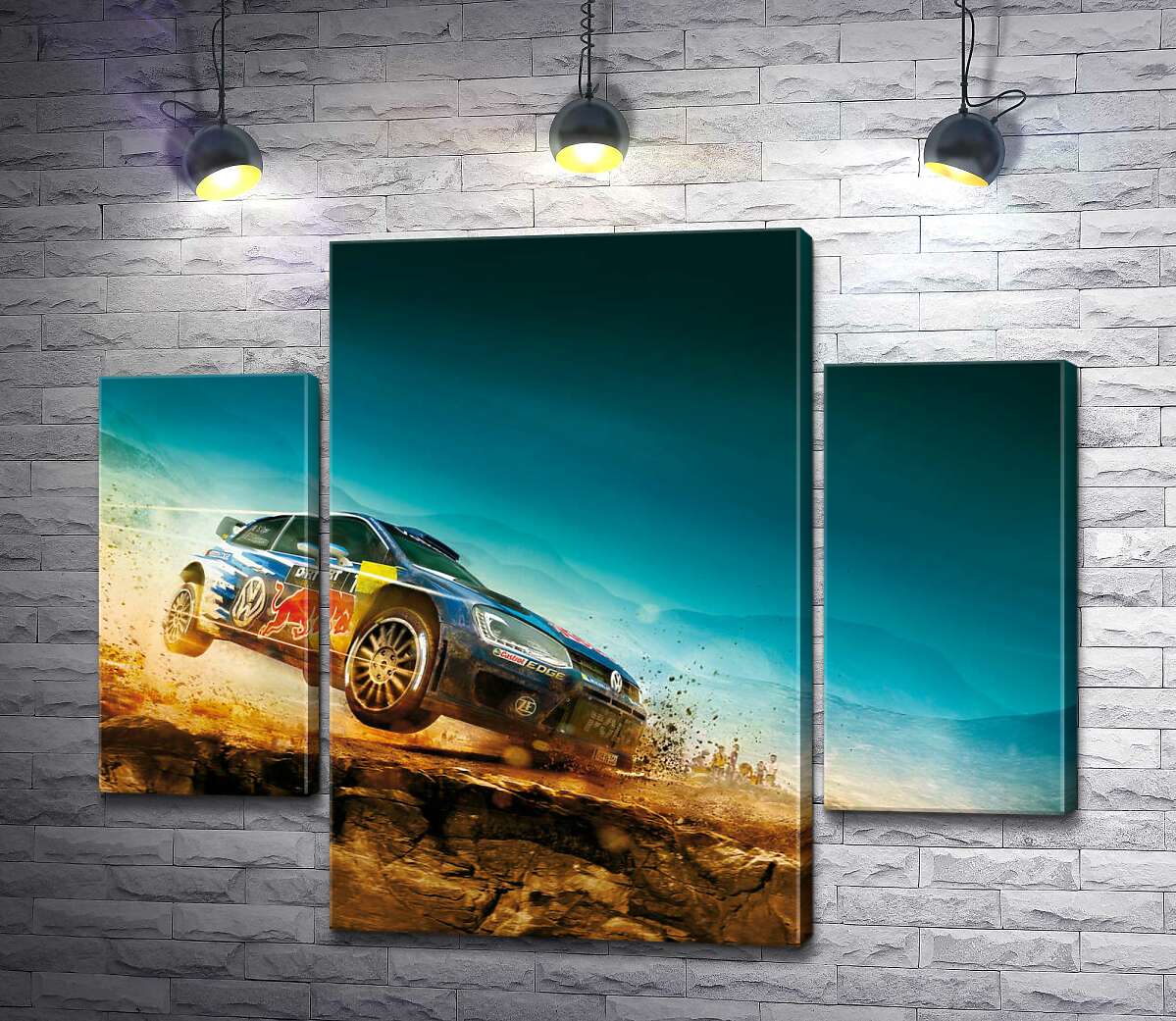 модульная картина Автомобиль Volkswagen Polo R WRC на соревнованиях ралли (Модуль №5)