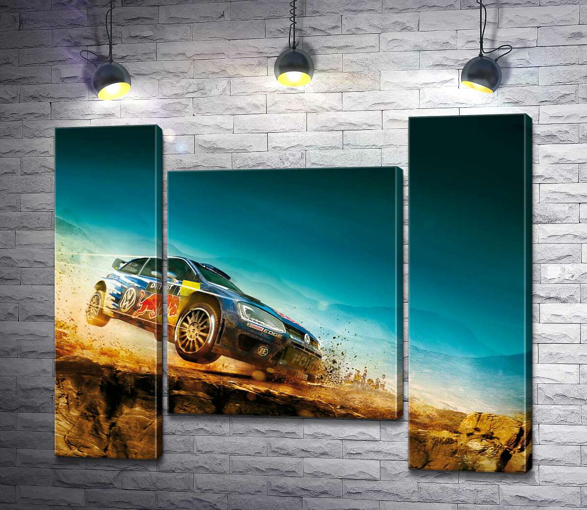 модульная картина Автомобиль Volkswagen Polo R WRC на соревнованиях ралли (Модуль №11)