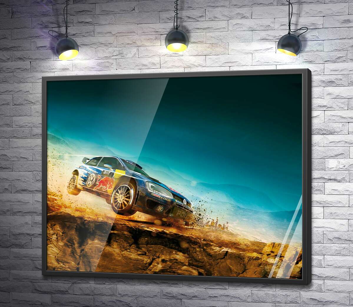постер Автомобіль Volkswagen Polo R WRC  на змаганнях ралі