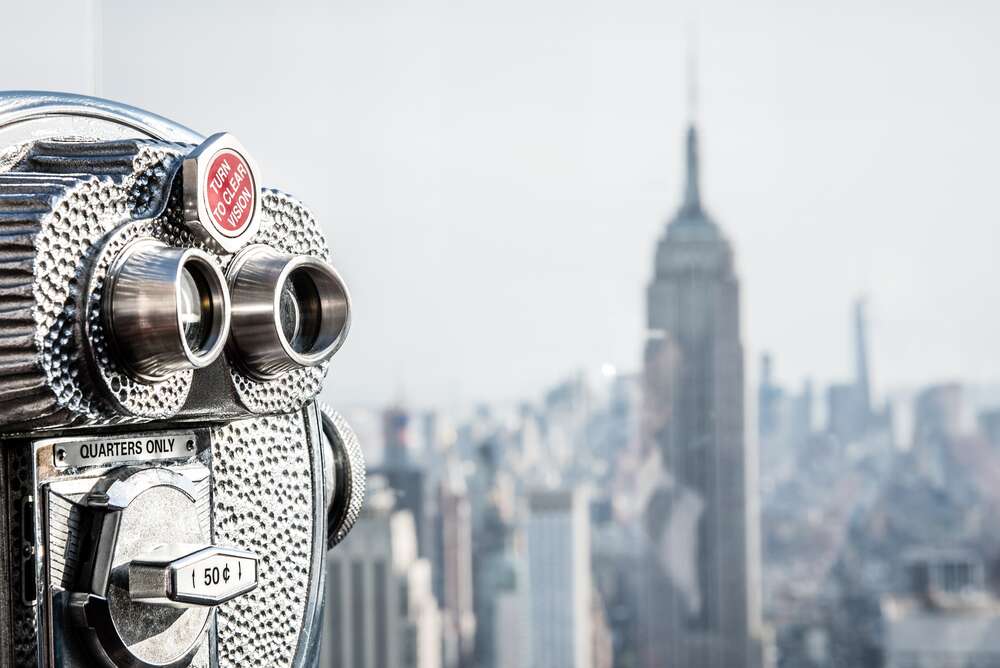картина-постер Смотровой бинокль на крыше Эмпайр-Стейт-Билдинг (Empire State Building)
