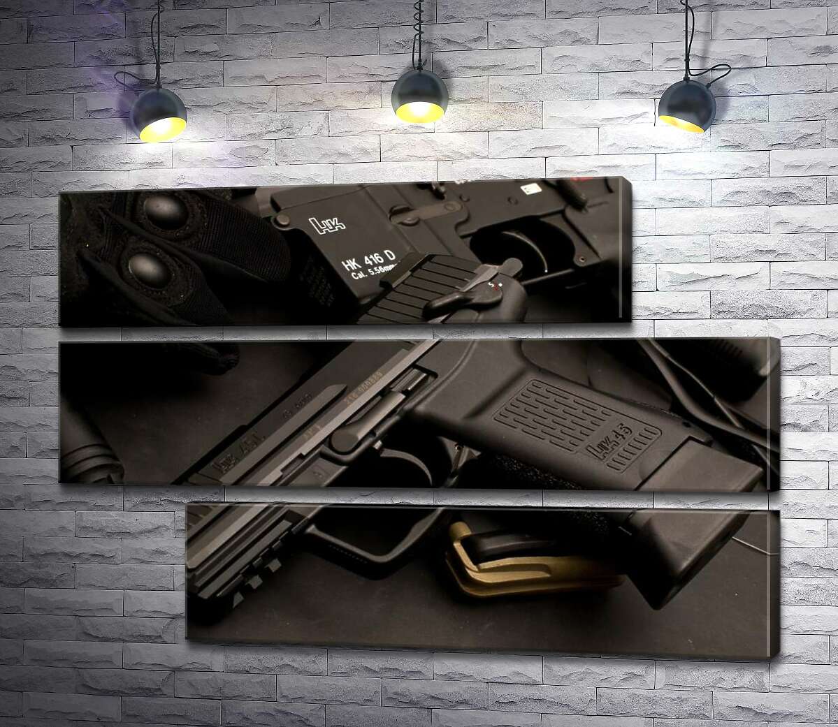 модульна картина Матова поверхня самозарядного пістолета Heckler & Koch HK45 (Модуль №16)