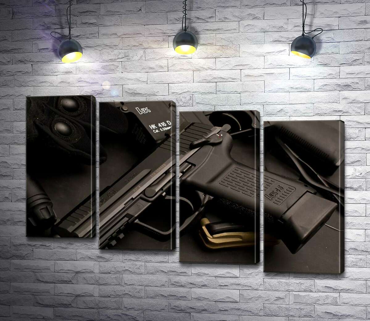 модульна картина Матова поверхня самозарядного пістолета Heckler & Koch HK45 (Модуль №19)