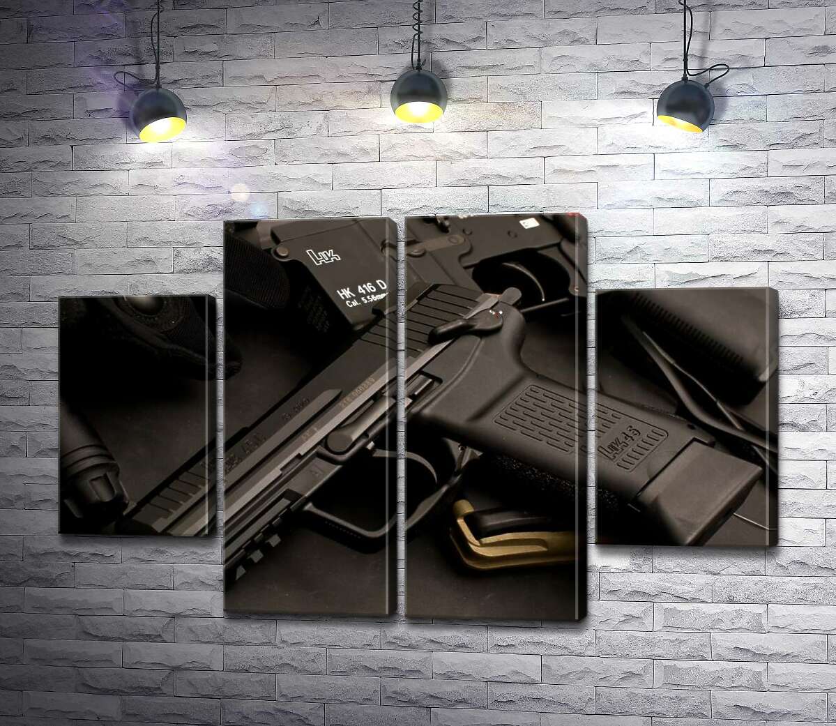 модульная картина Матовая поверхность самозарядного пистолета Heckler & Koch HK45 (Модуль №20)