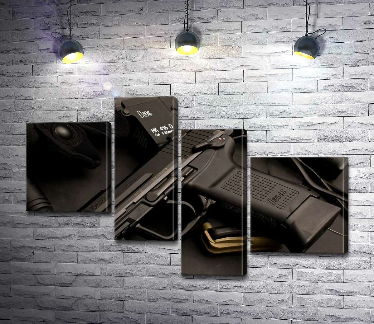 модульная картина Матовая поверхность самозарядного пистолета Heckler & Koch HK45 (Модуль №21)