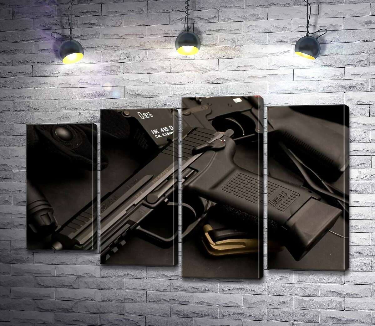 модульна картина Матова поверхня самозарядного пістолета Heckler & Koch HK45 (Модуль №3)