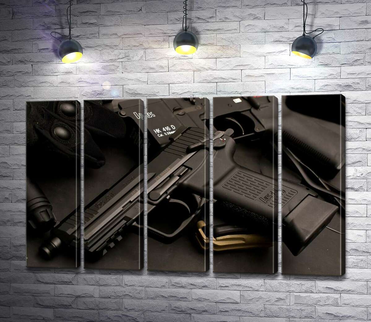 модульная картина Матовая поверхность самозарядного пистолета Heckler & Koch HK45 (Модуль №26)