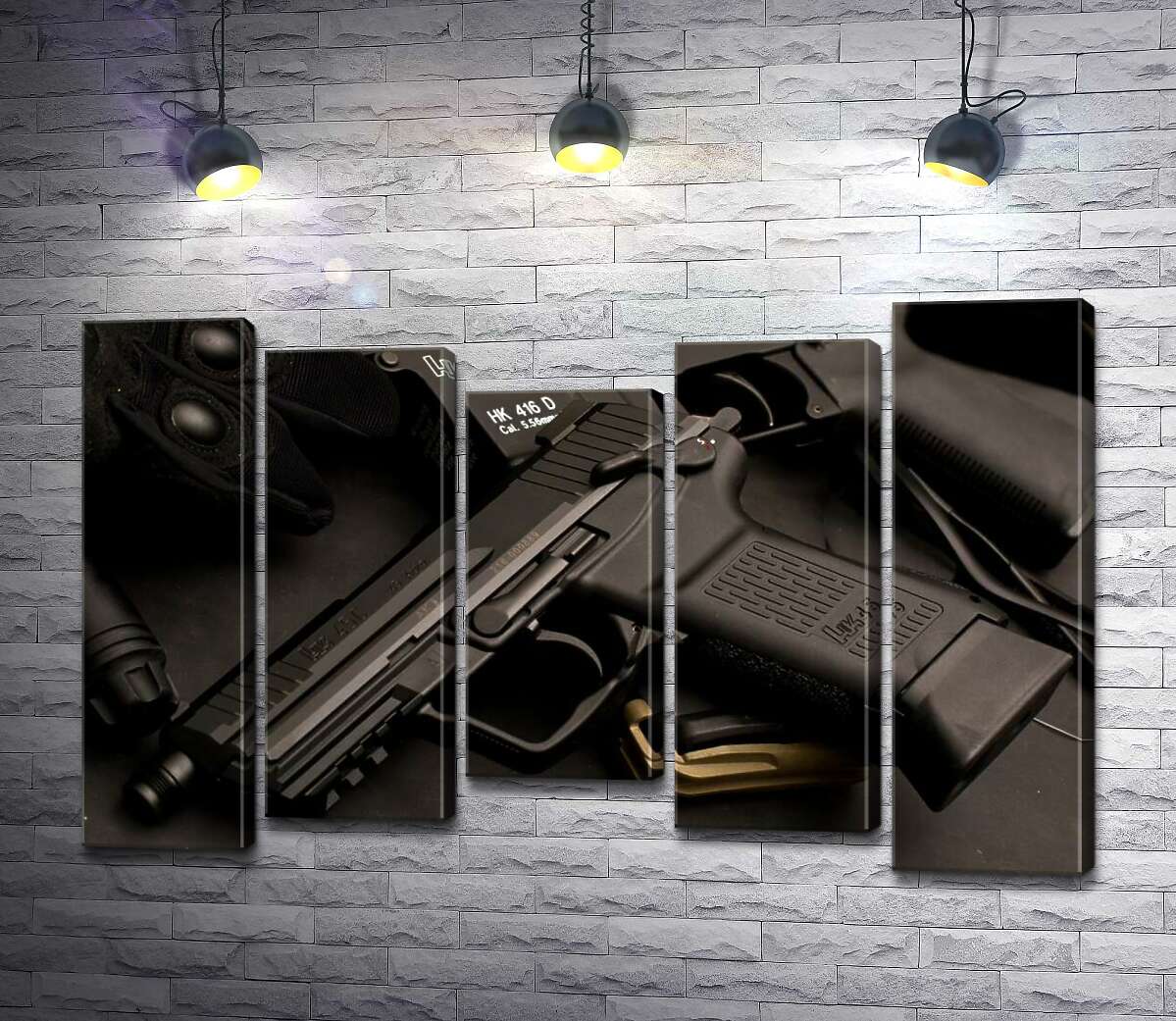 модульная картина Матовая поверхность самозарядного пистолета Heckler & Koch HK45 (Модуль №27)