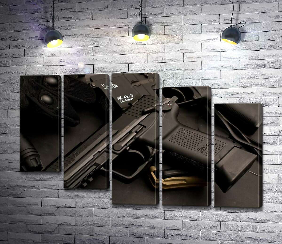 модульная картина Матовая поверхность самозарядного пистолета Heckler & Koch HK45 (Модуль №28)