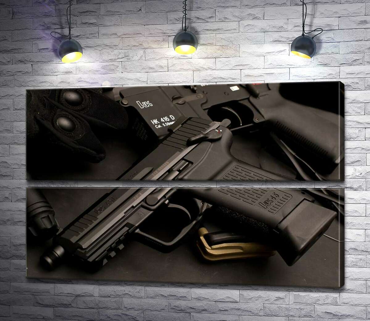 модульна картина Матова поверхня самозарядного пістолета Heckler & Koch HK45 (Модуль №7)