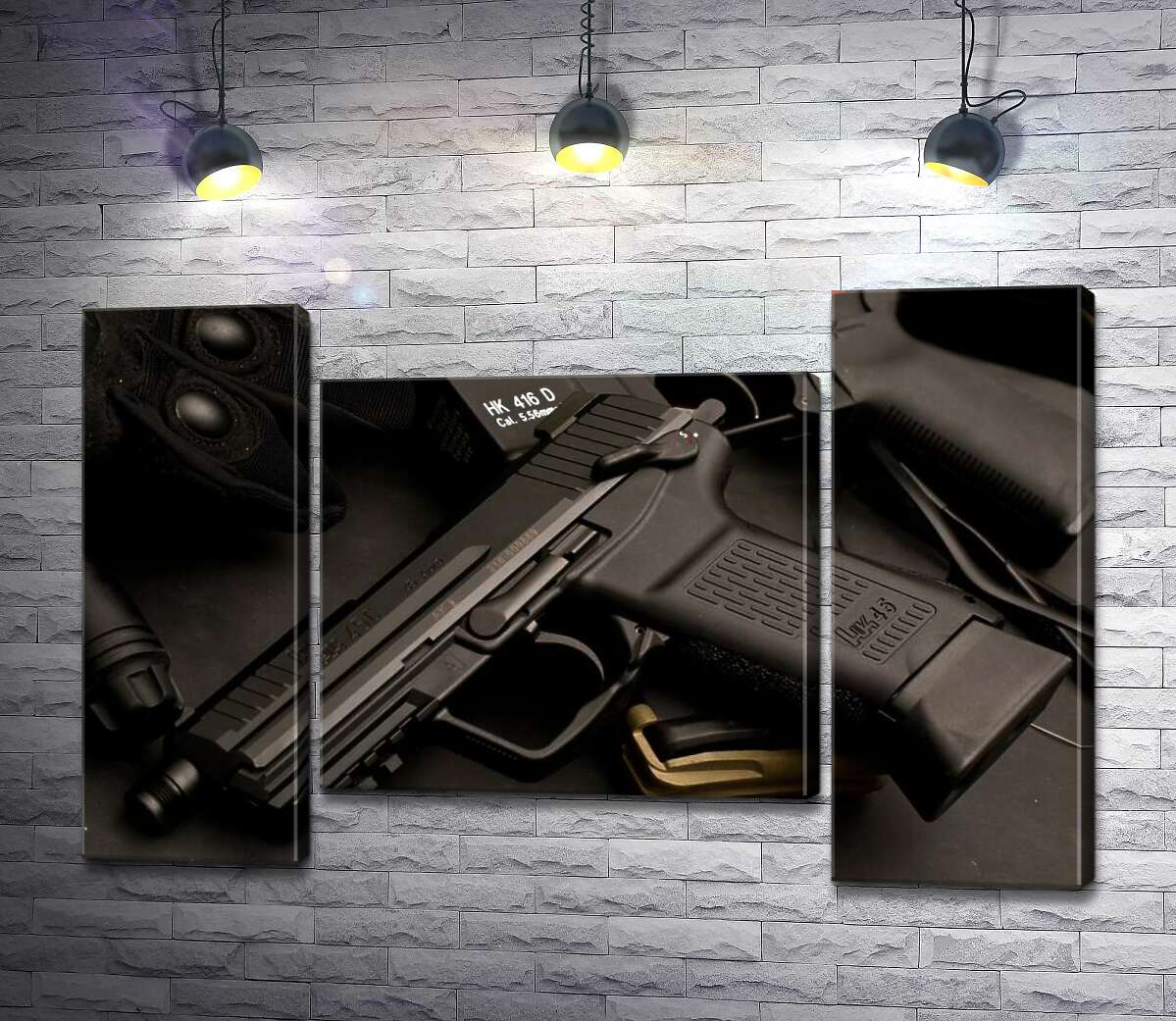 модульна картина Матова поверхня самозарядного пістолета Heckler & Koch HK45 (Модуль №11)
