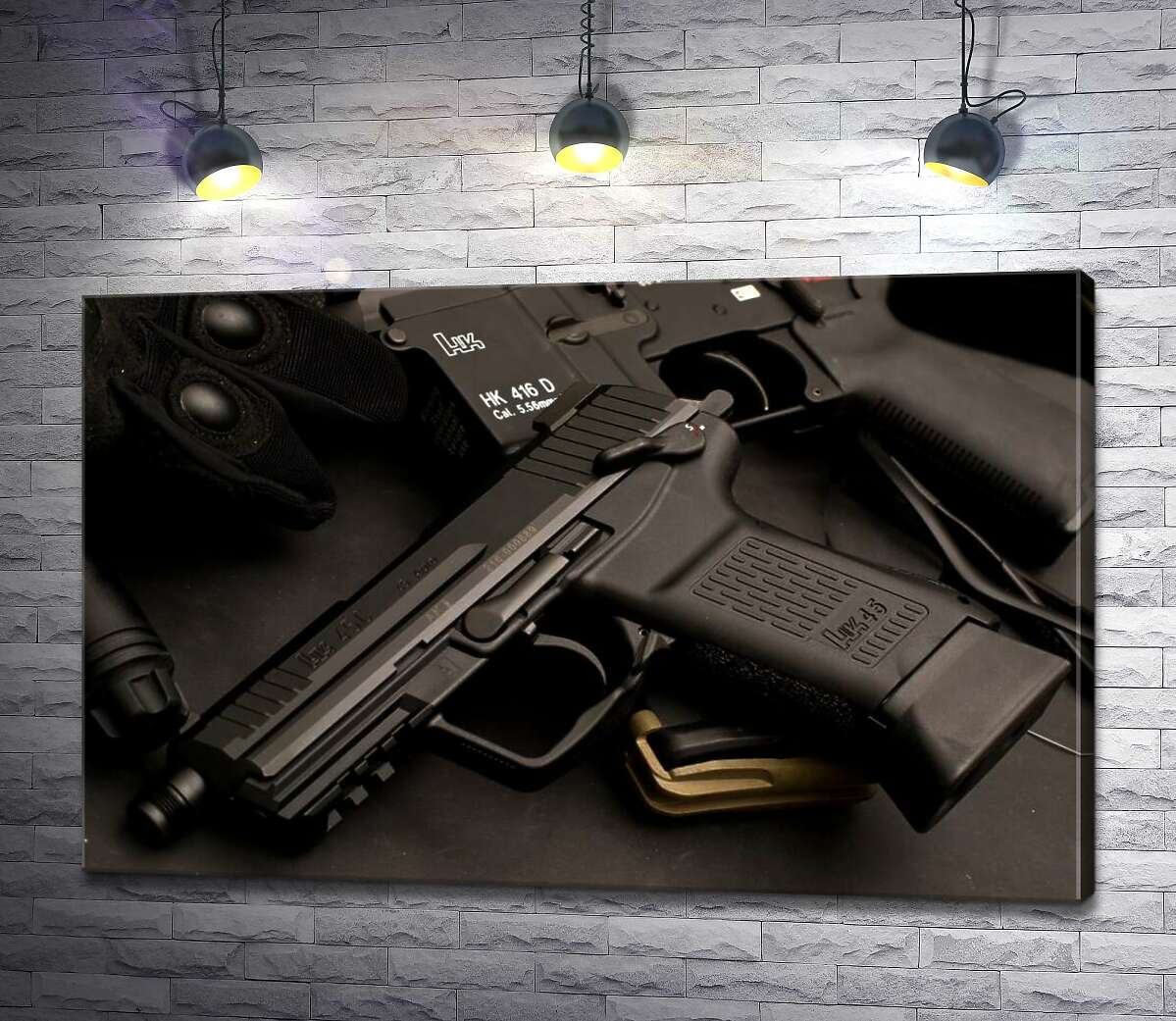 картина Матовая поверхность самозарядного пистолета Heckler & Koch HK45