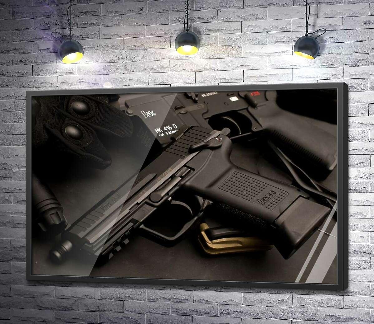 постер Матовая поверхность самозарядного пистолета Heckler & Koch HK45