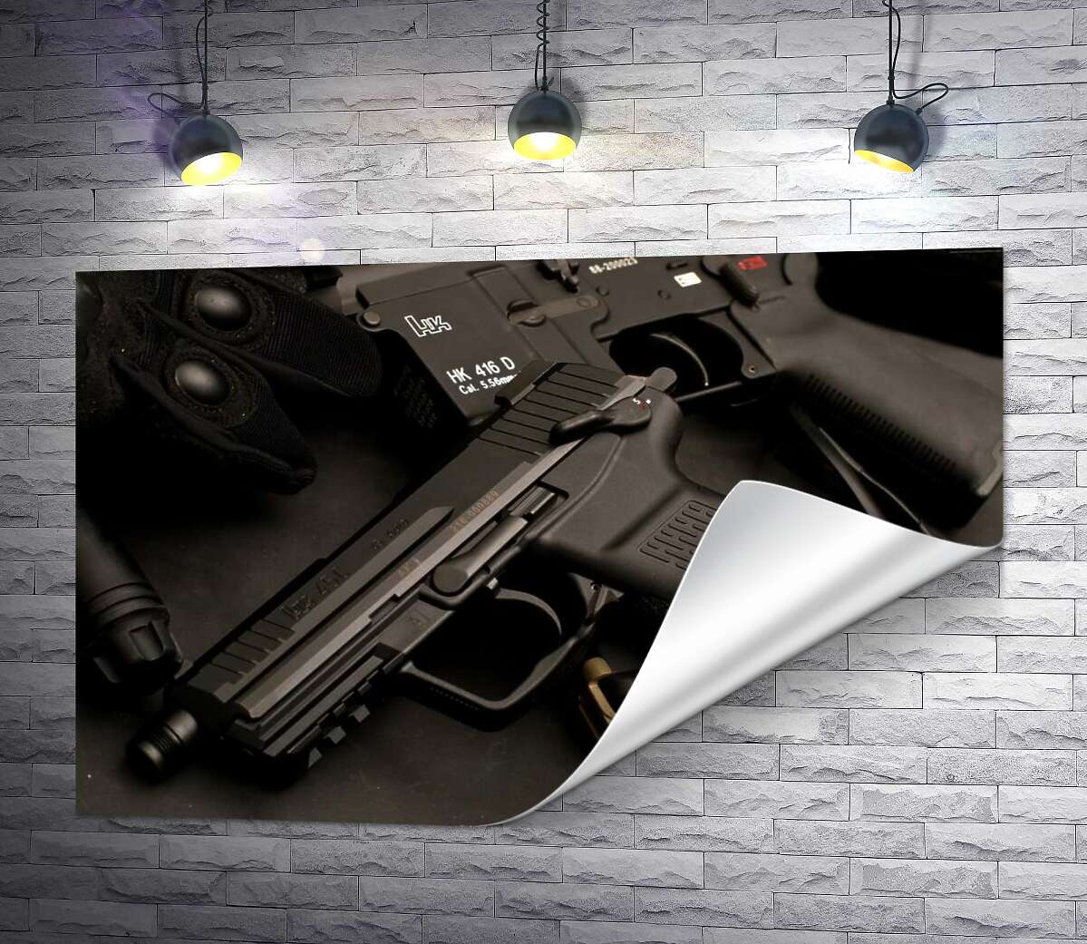 печать Матовая поверхность самозарядного пистолета Heckler & Koch HK45