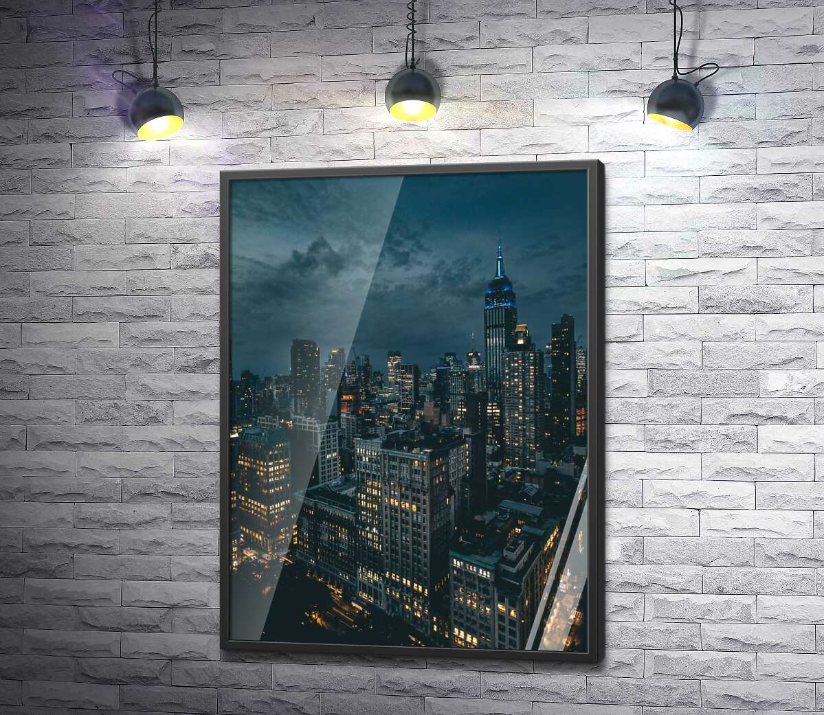 постер Мрачный вид на современный город
