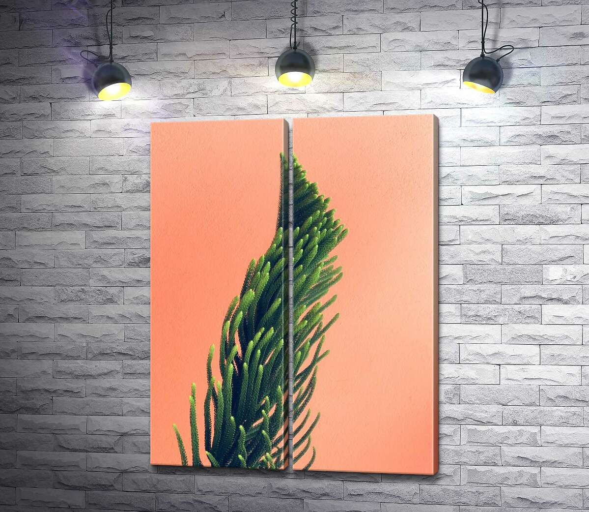 модульная картина Морское растение на ярком фоне