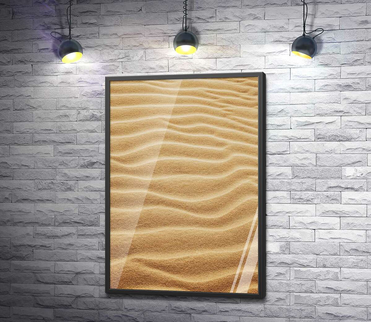 постер Волнистые линии песчаного полотна