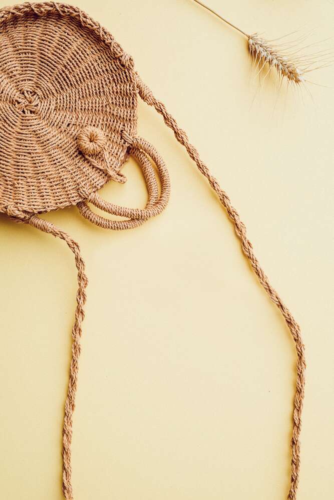 картина-постер Плетеная сумочка и колосок