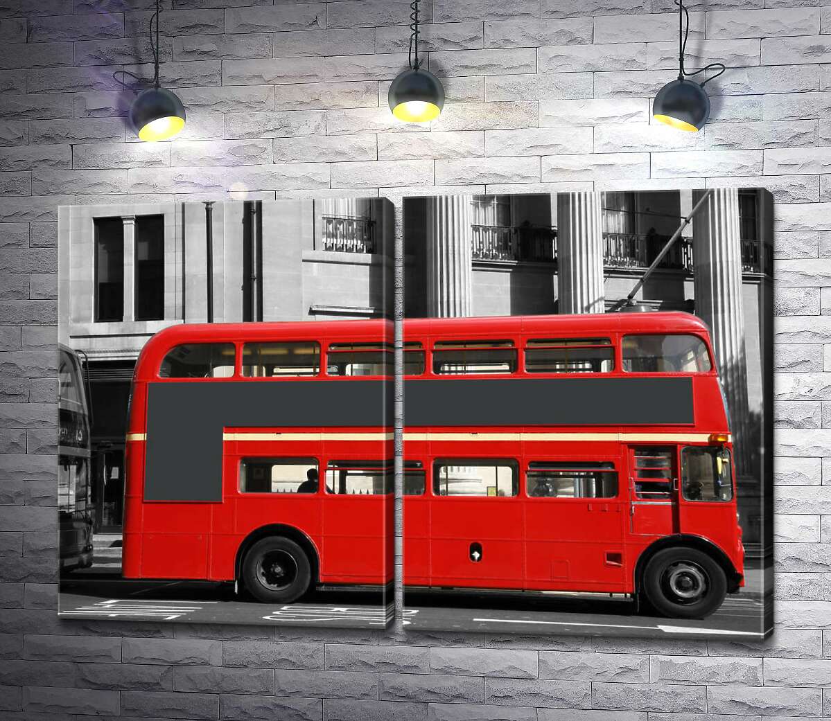 модульна картина Лондонський двоповерховий автобус на стоянці