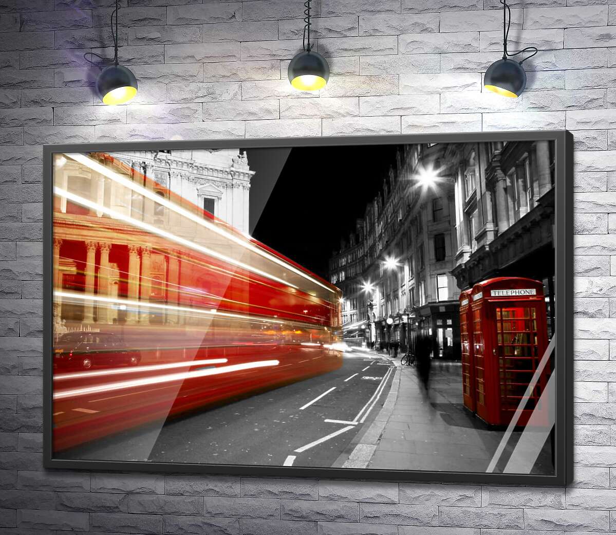 постер Ночной трафик лондонских улиц
