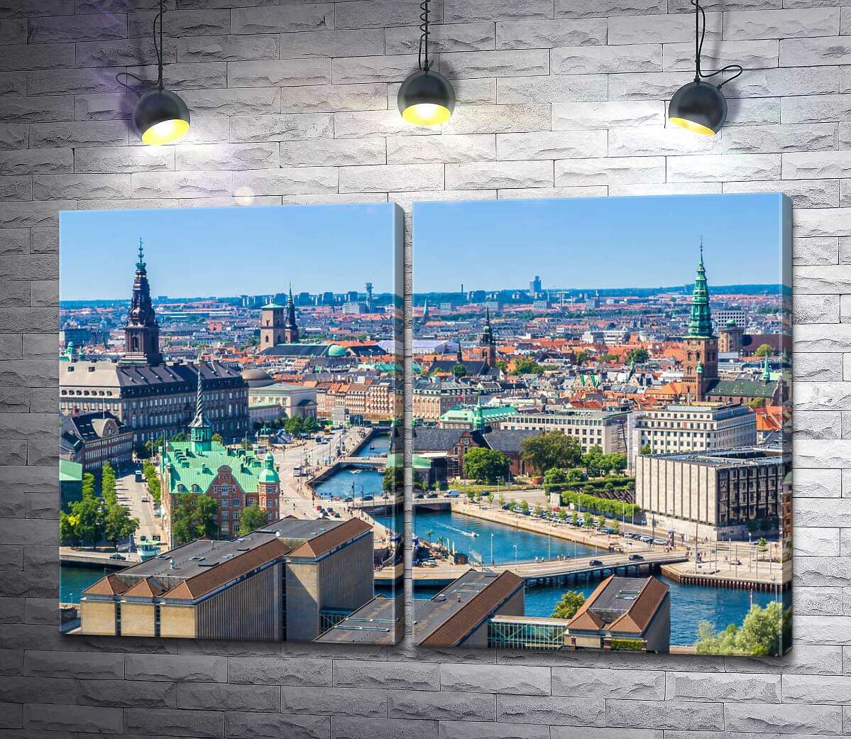 модульная картина Вид с воздуха на чарующий Копенгаген