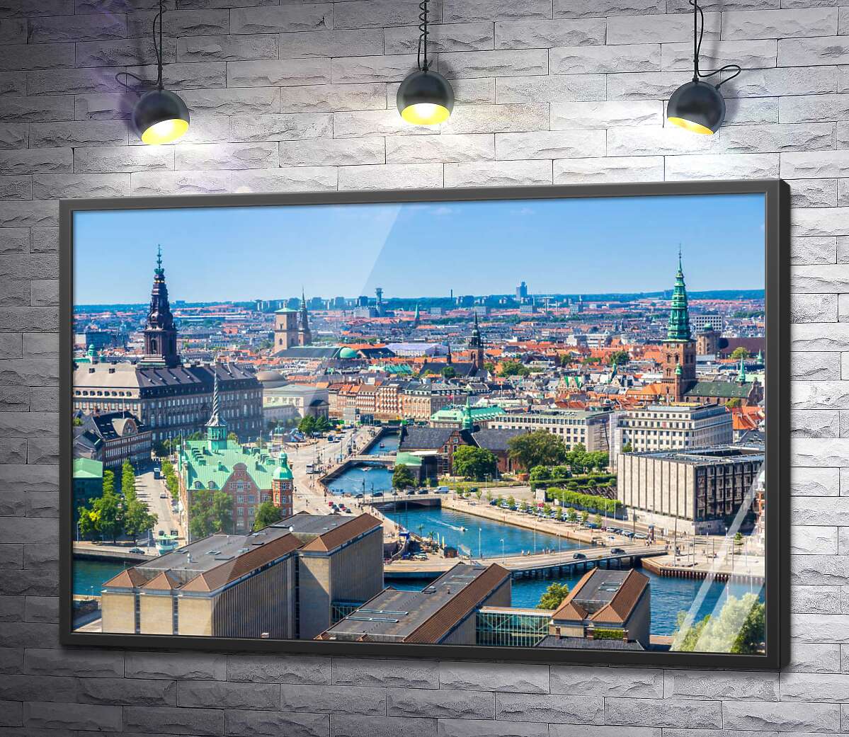 постер Вид с воздуха на чарующий Копенгаген
