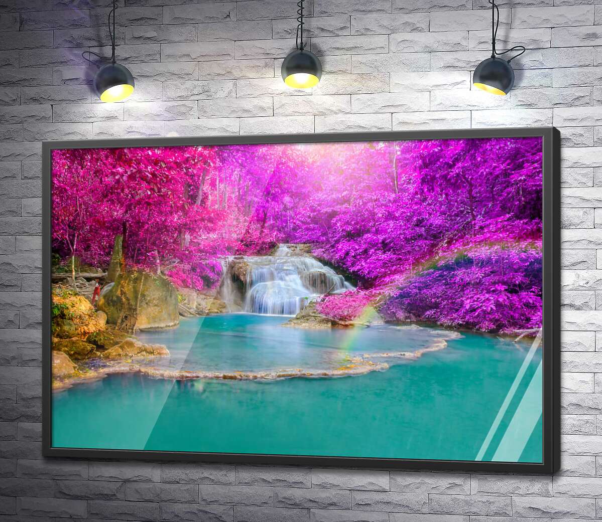 постер Чудовий водоспад Ераван у лісі