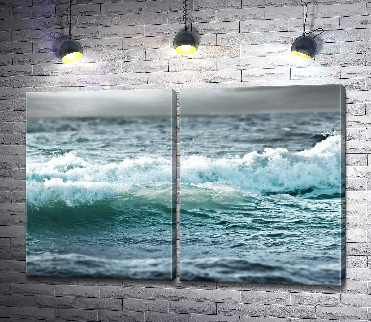 модульна картина Хвилі бурхливого моря зблизька