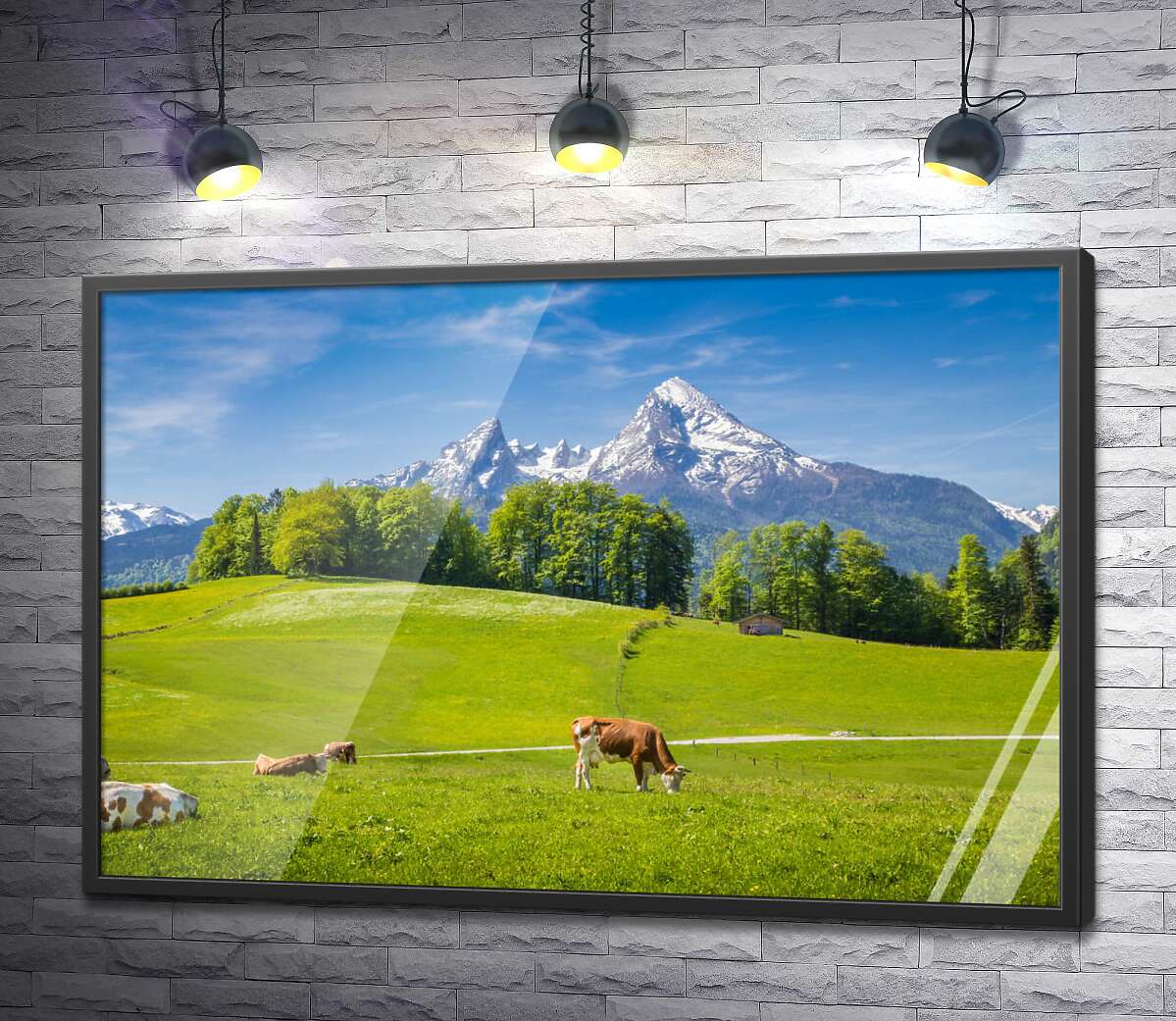 постер Живописные альпийские луга на фоне гор