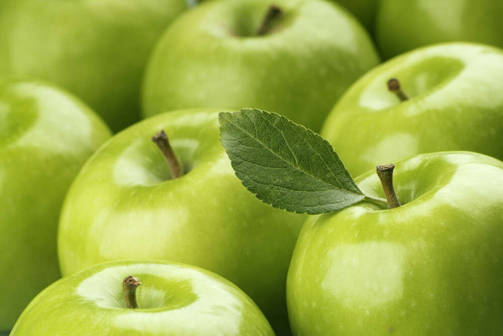 картина-постер Набор сочных зеленых яблок