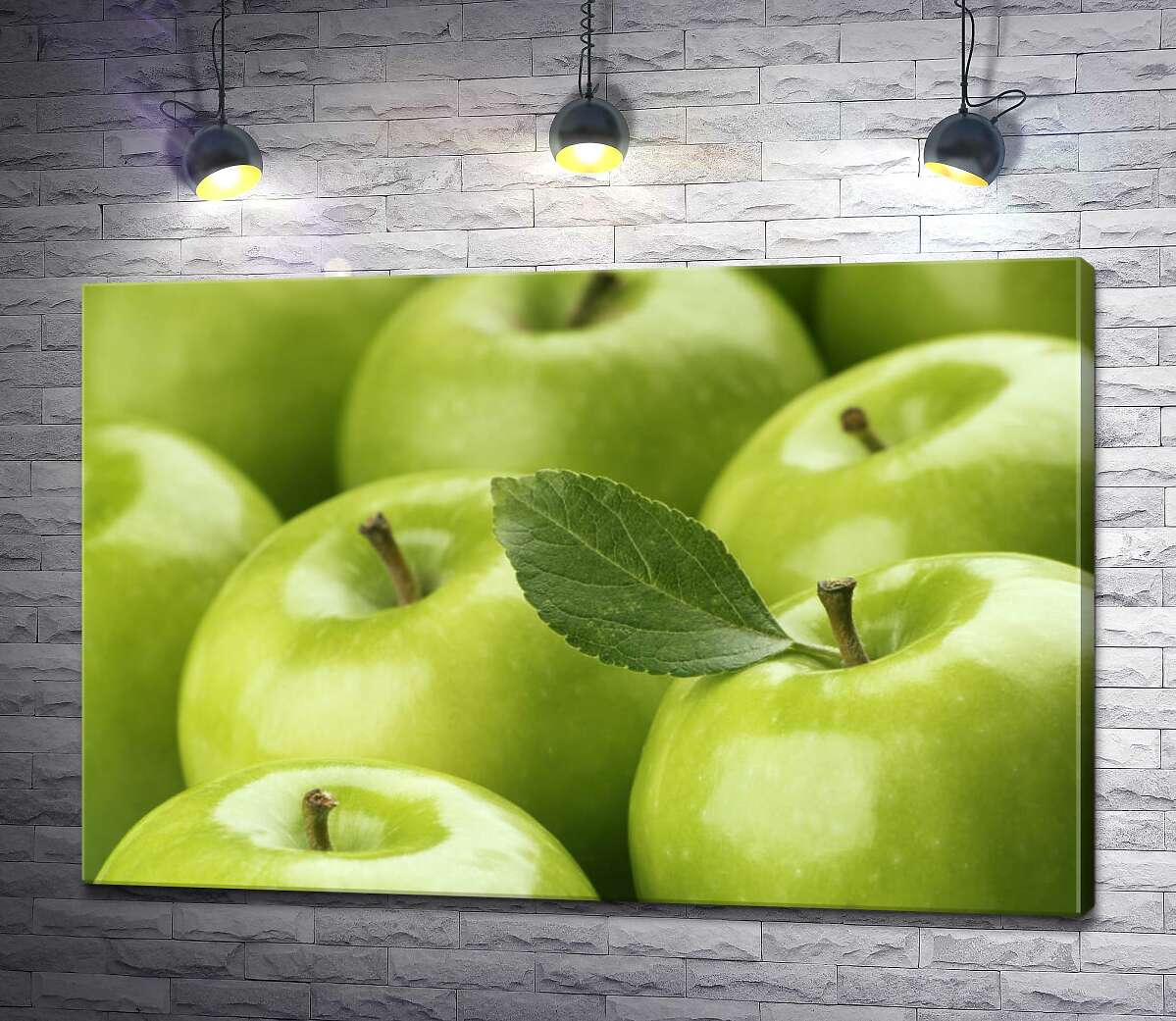 картина Набір соковитих зелених яблук