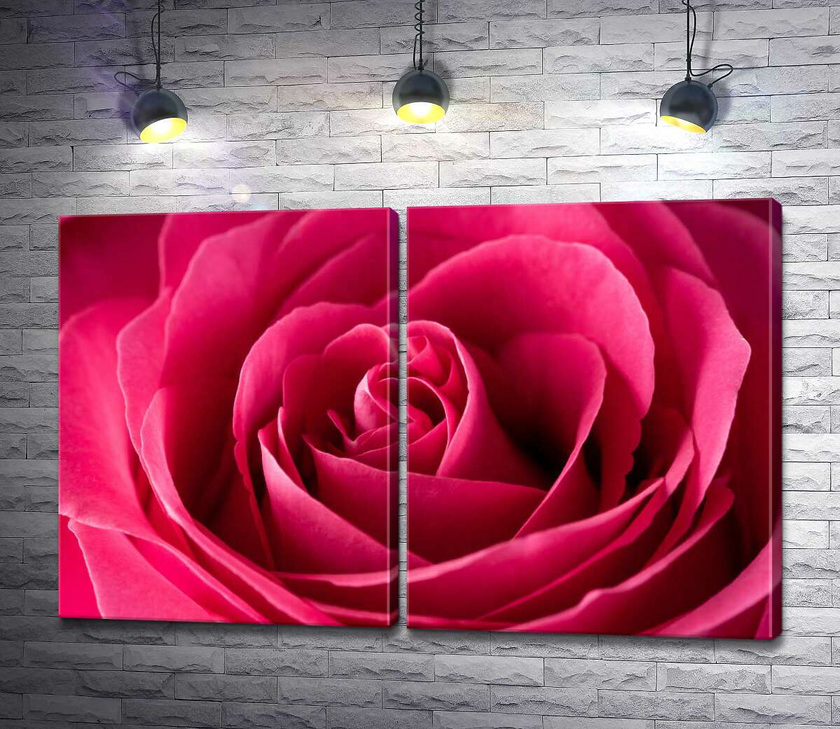 модульная картина Роскошный бутон малиновой розы