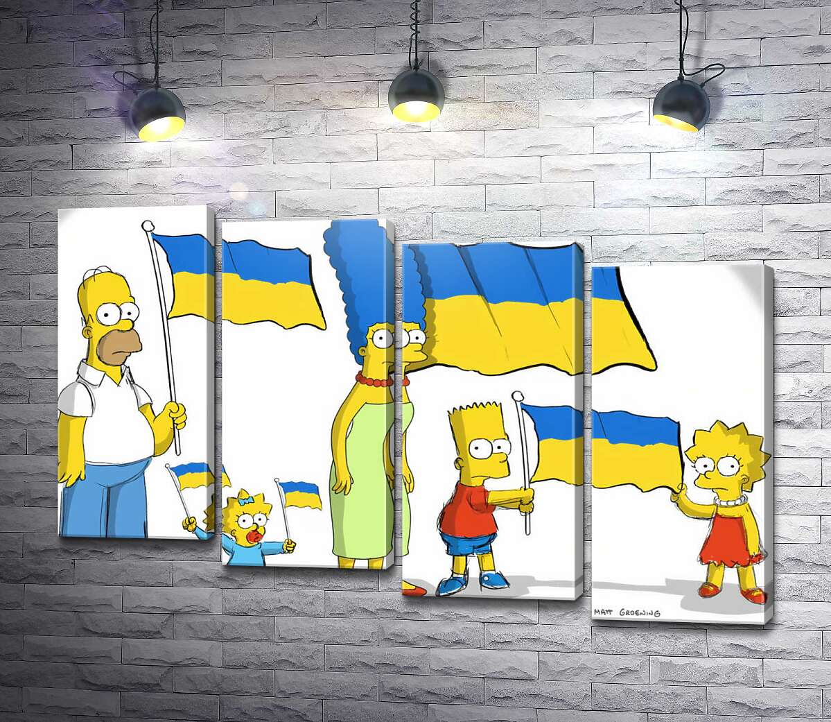 модульная картина Симпсоны за Украину! (Модуль №19)