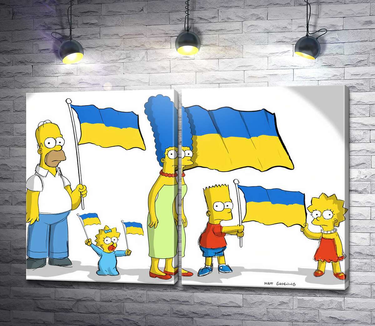 модульная картина Симпсоны за Украину!