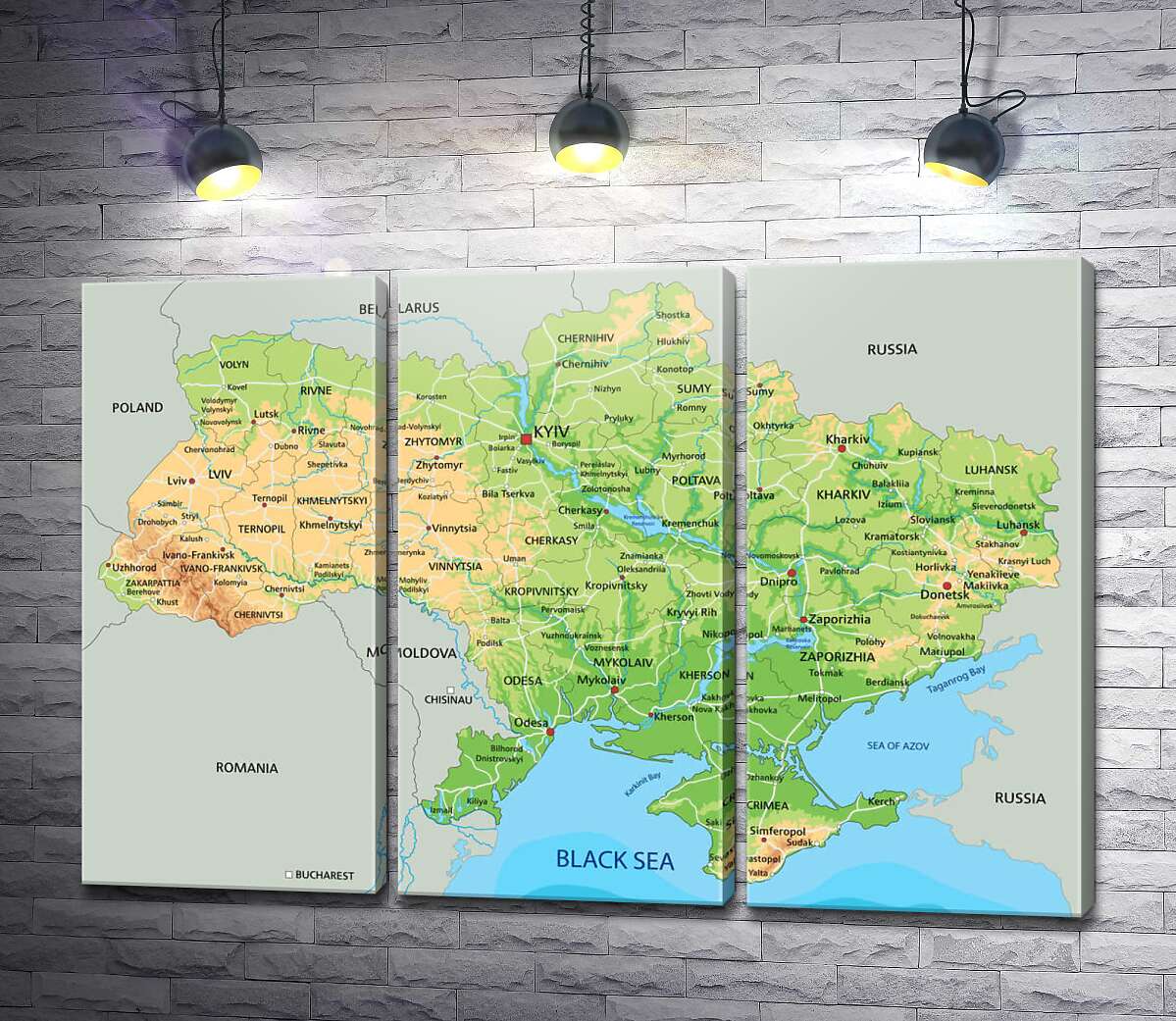 модульна картина Загальна фізична карта України (Модуль №2)