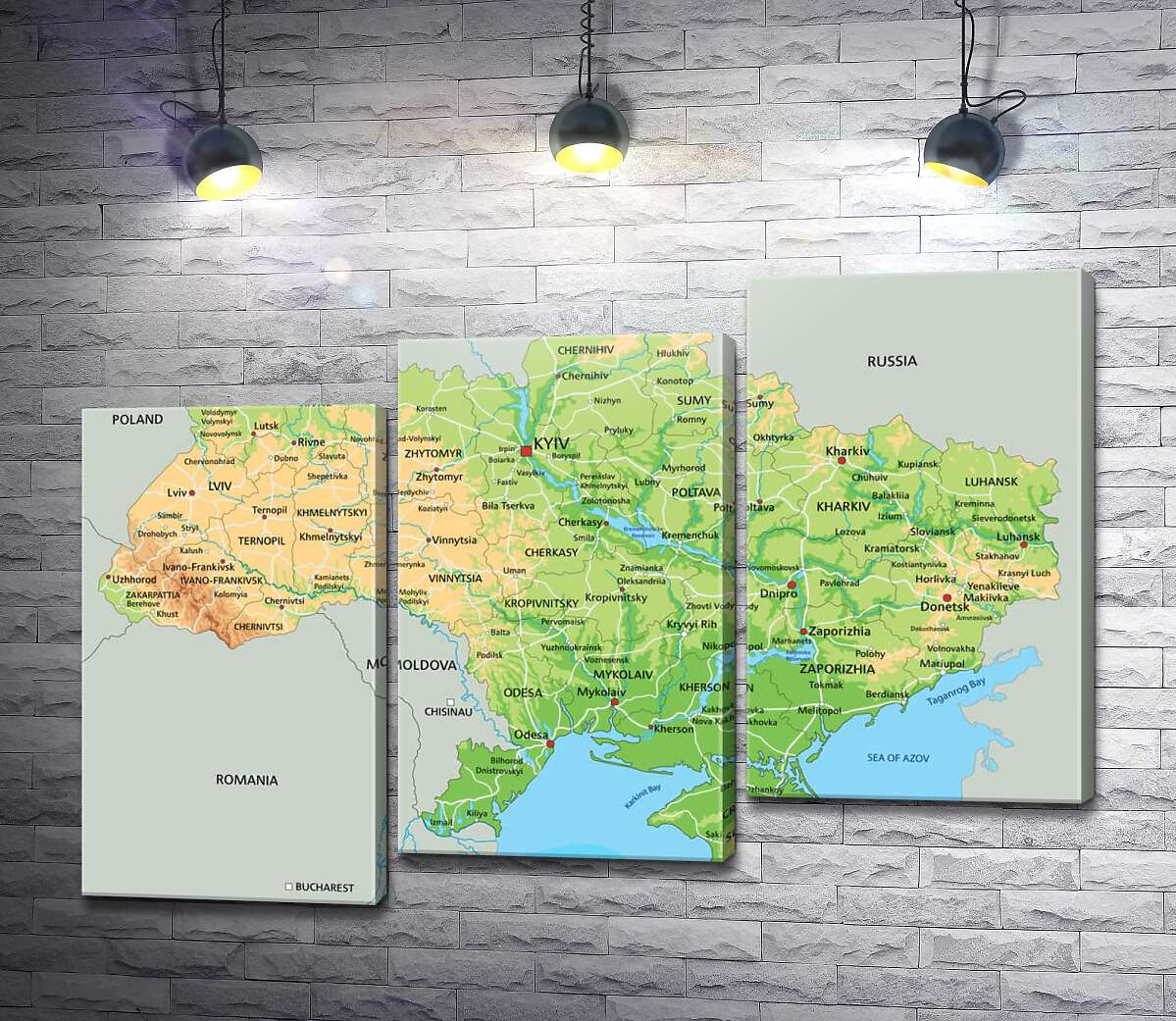 модульна картина Загальна фізична карта України (Модуль №14)