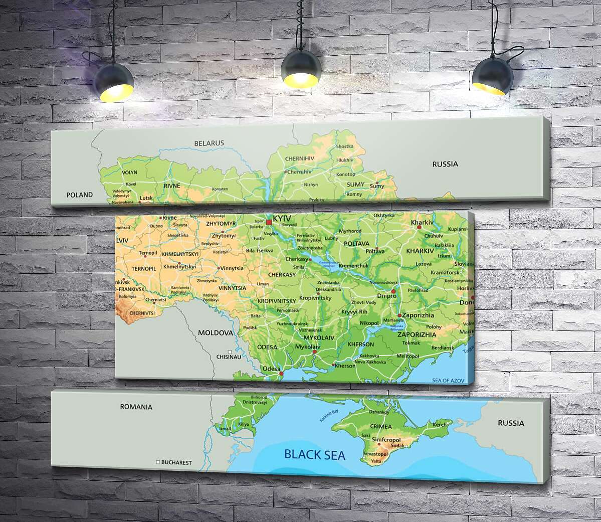 модульна картина Загальна фізична карта України (Модуль №18)