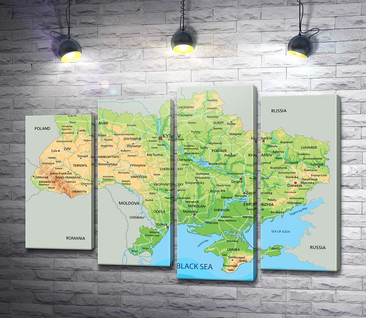 модульна картина Загальна фізична карта України (Модуль №3)