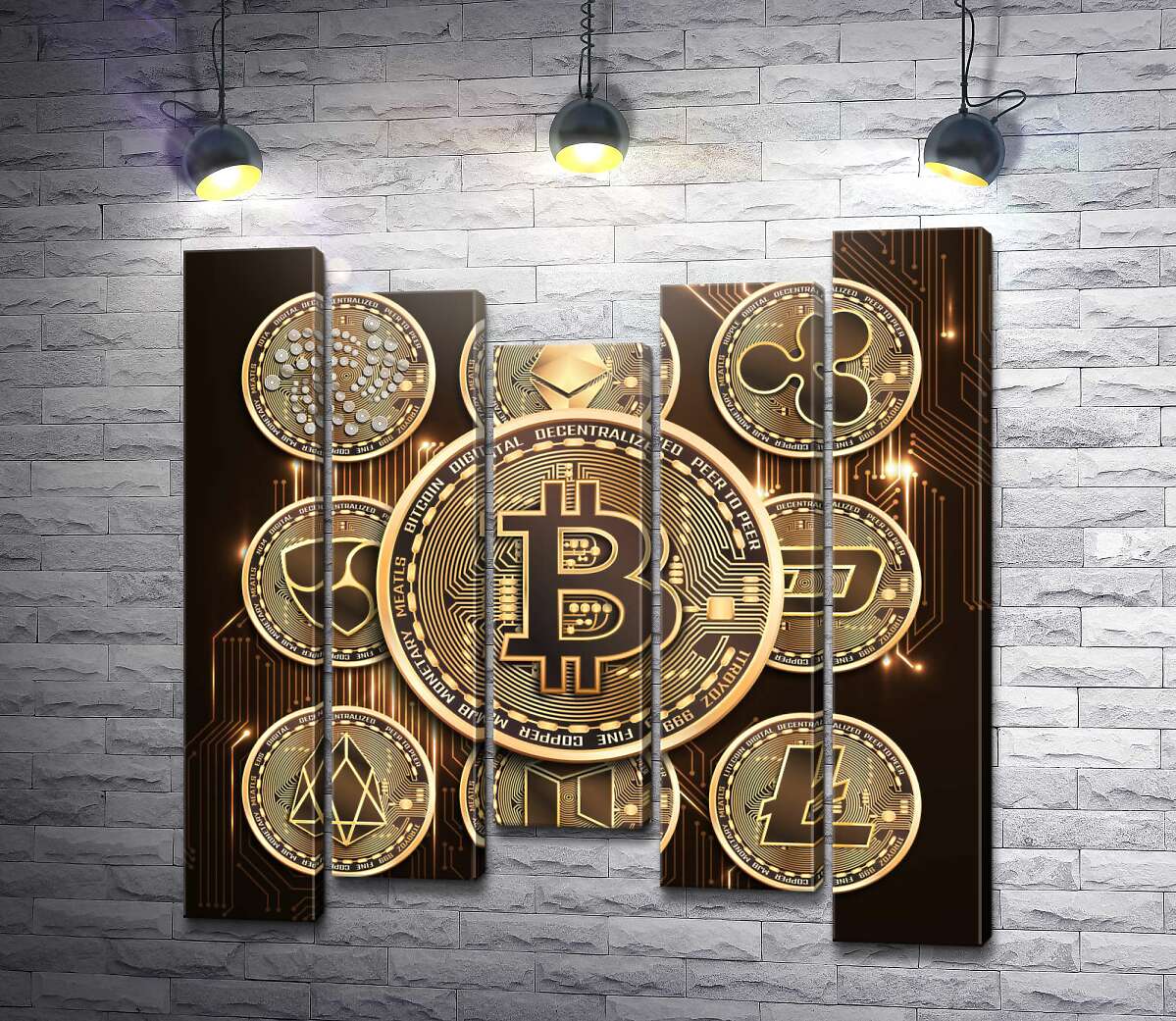 модульная картина Основные криптовалюты вместе (Модуль №27)