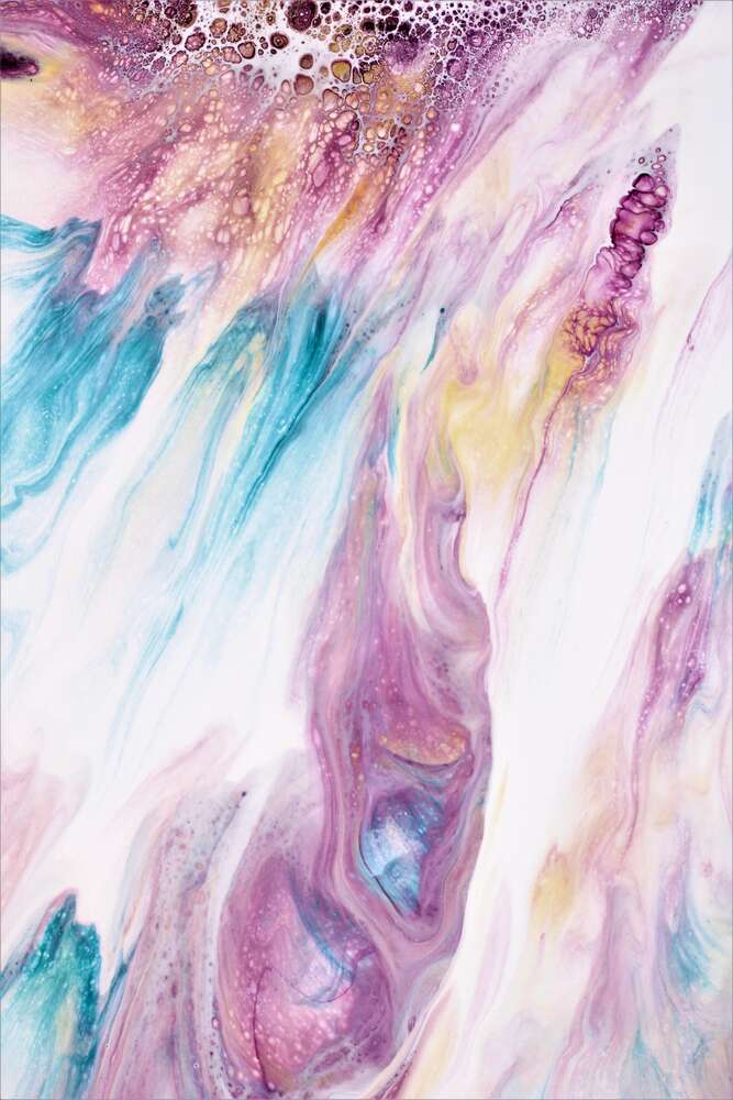 картина-постер Мраморная текстура в розово-голубых тонах