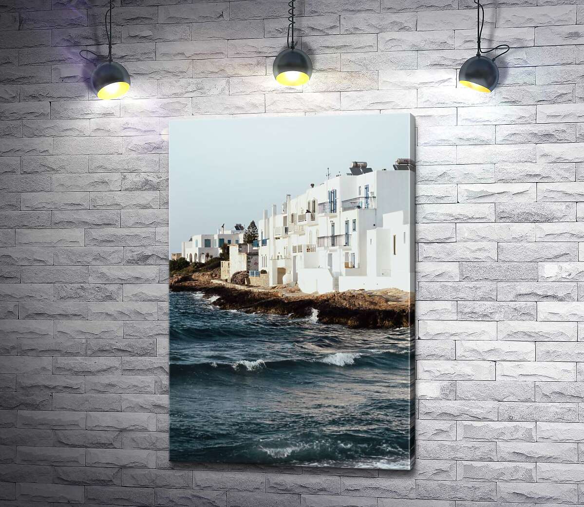 картина Белые домики на берегу моря