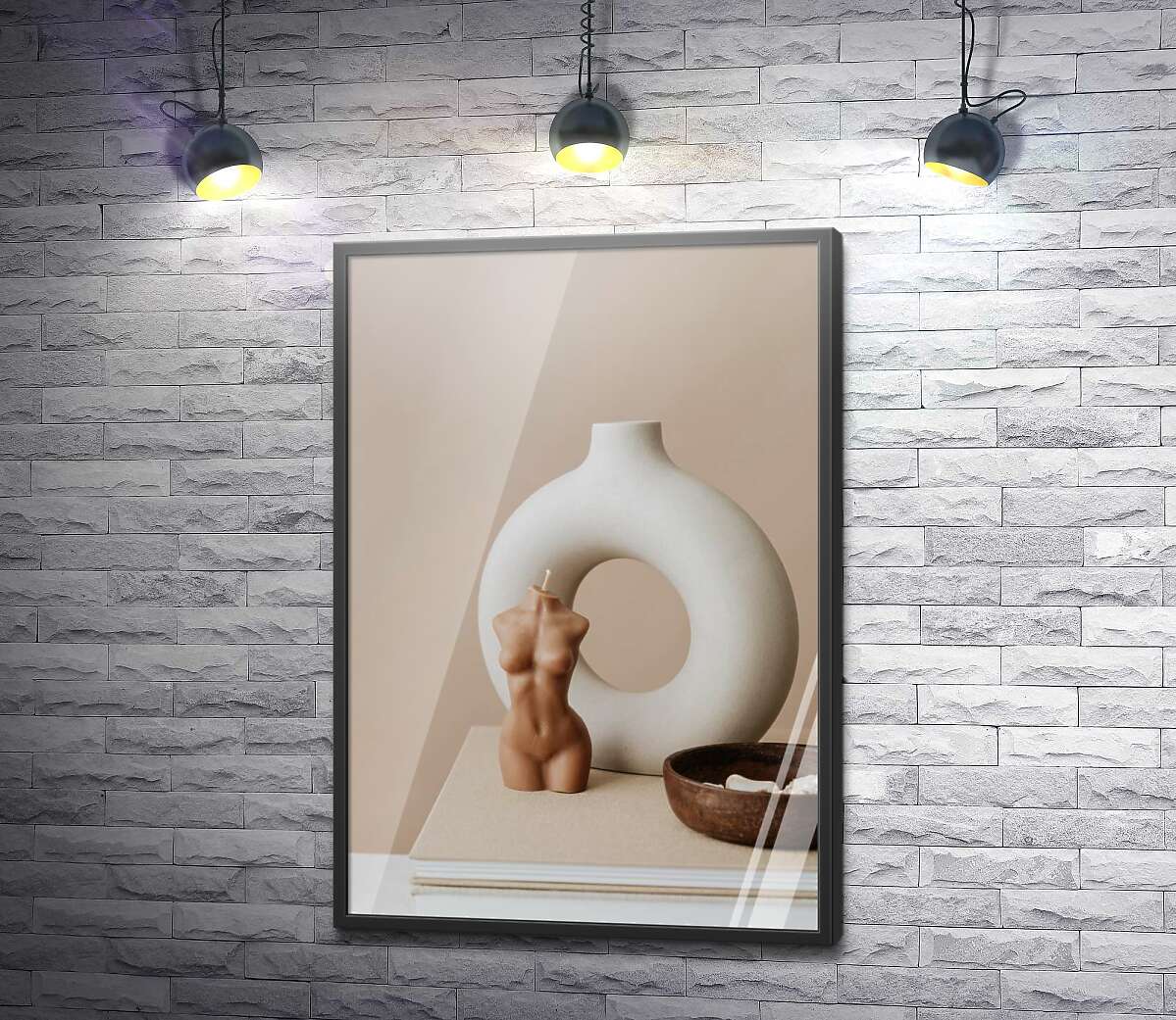 постер Натюрморт посуду та свічки у формі бюста