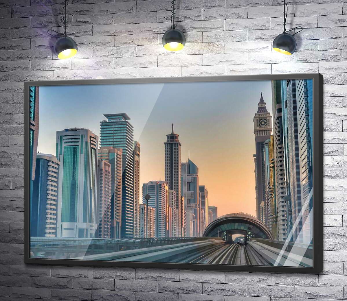 постер Изумрудный отблеск небоскребов Дубая