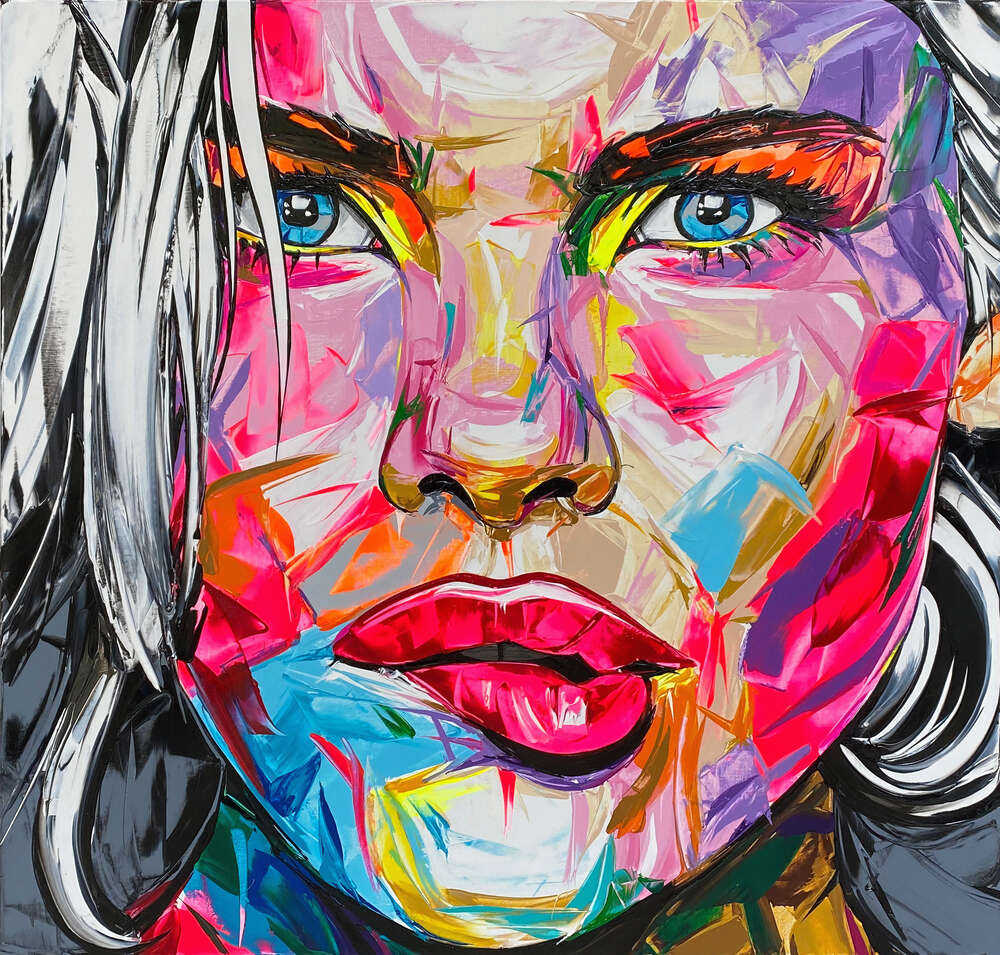 картина-постер Портрет дівчини з яскравих барв