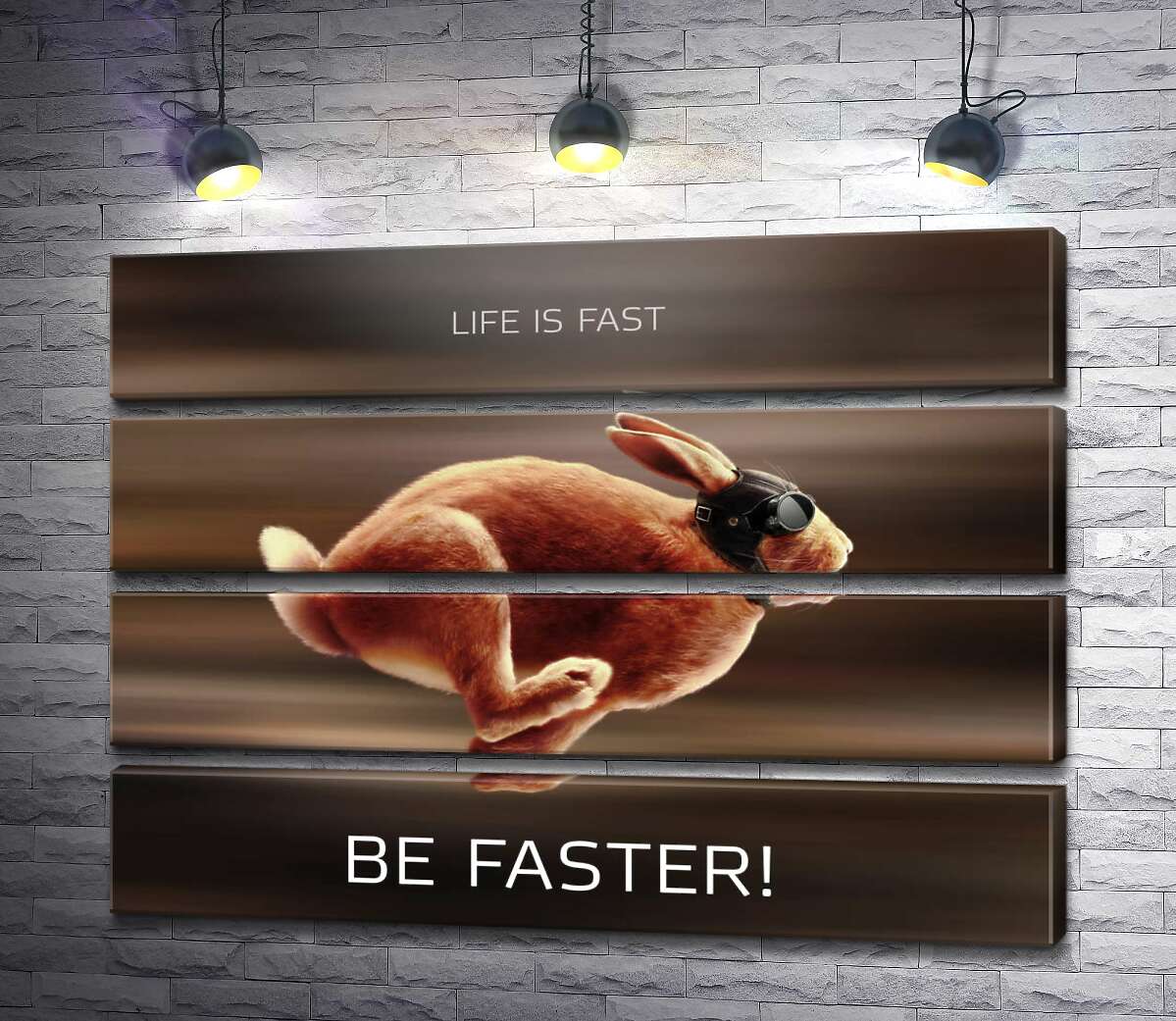 модульна картина Заєць-гонщик - Life is Fast (Модуль №22)