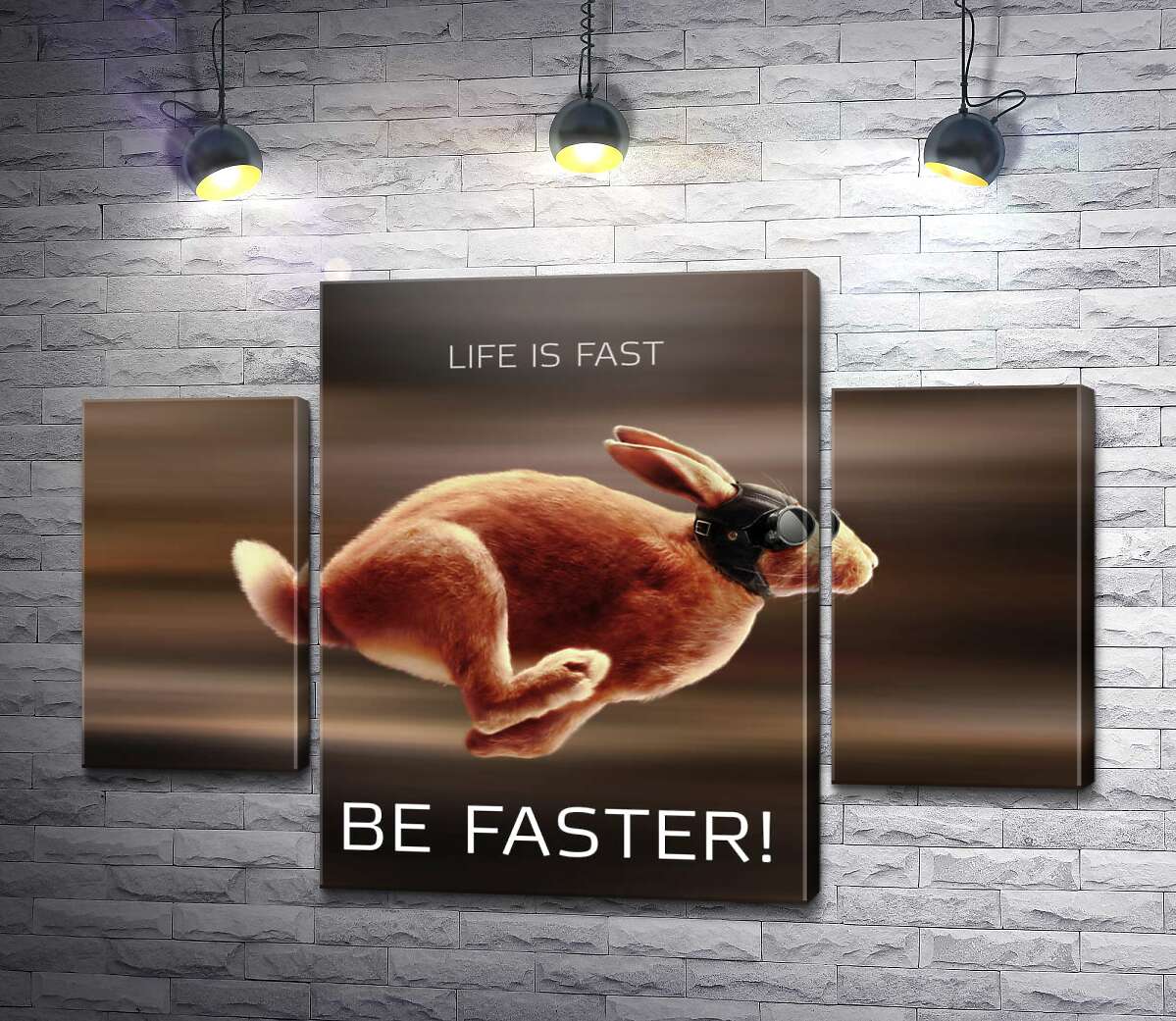 модульна картина Заєць-гонщик - Life is Fast (Модуль №5)