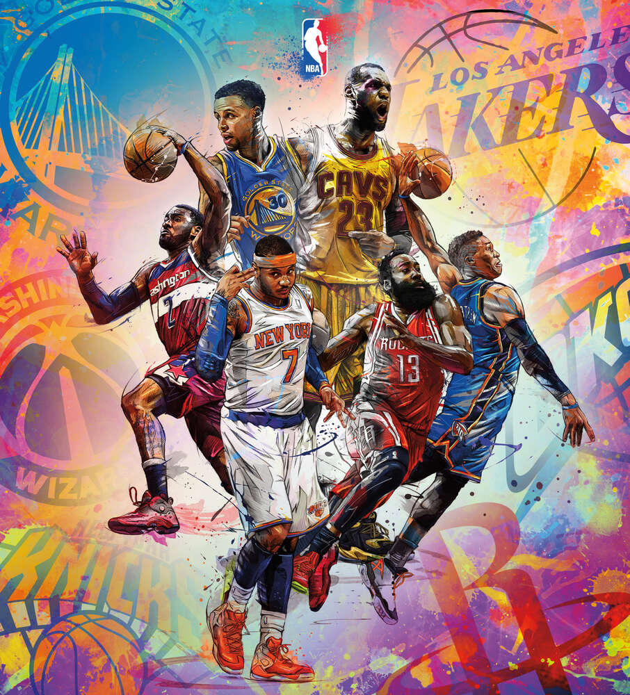 картина-постер Баскетбольные звезды NBA