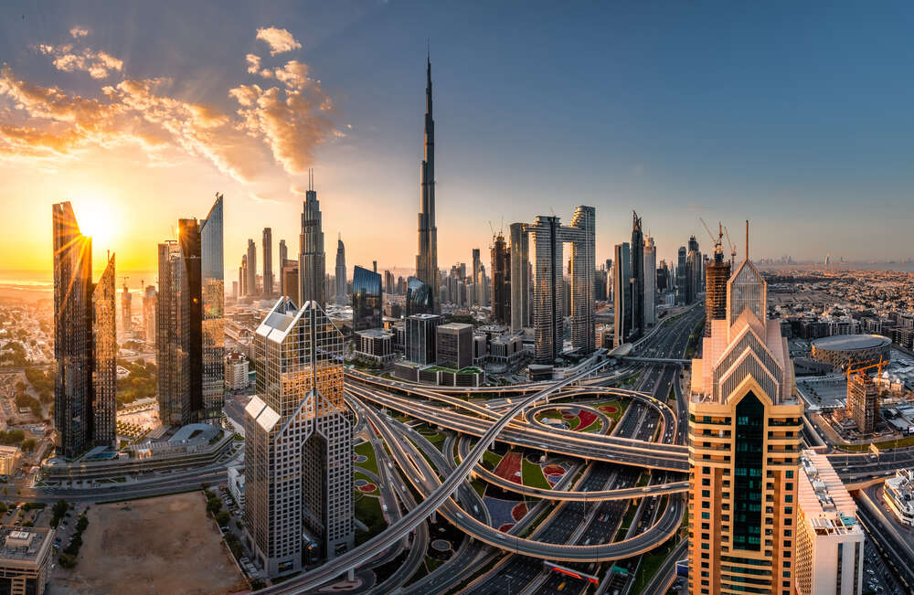 картина-постер Рассвет в ультра-современном Дубае
