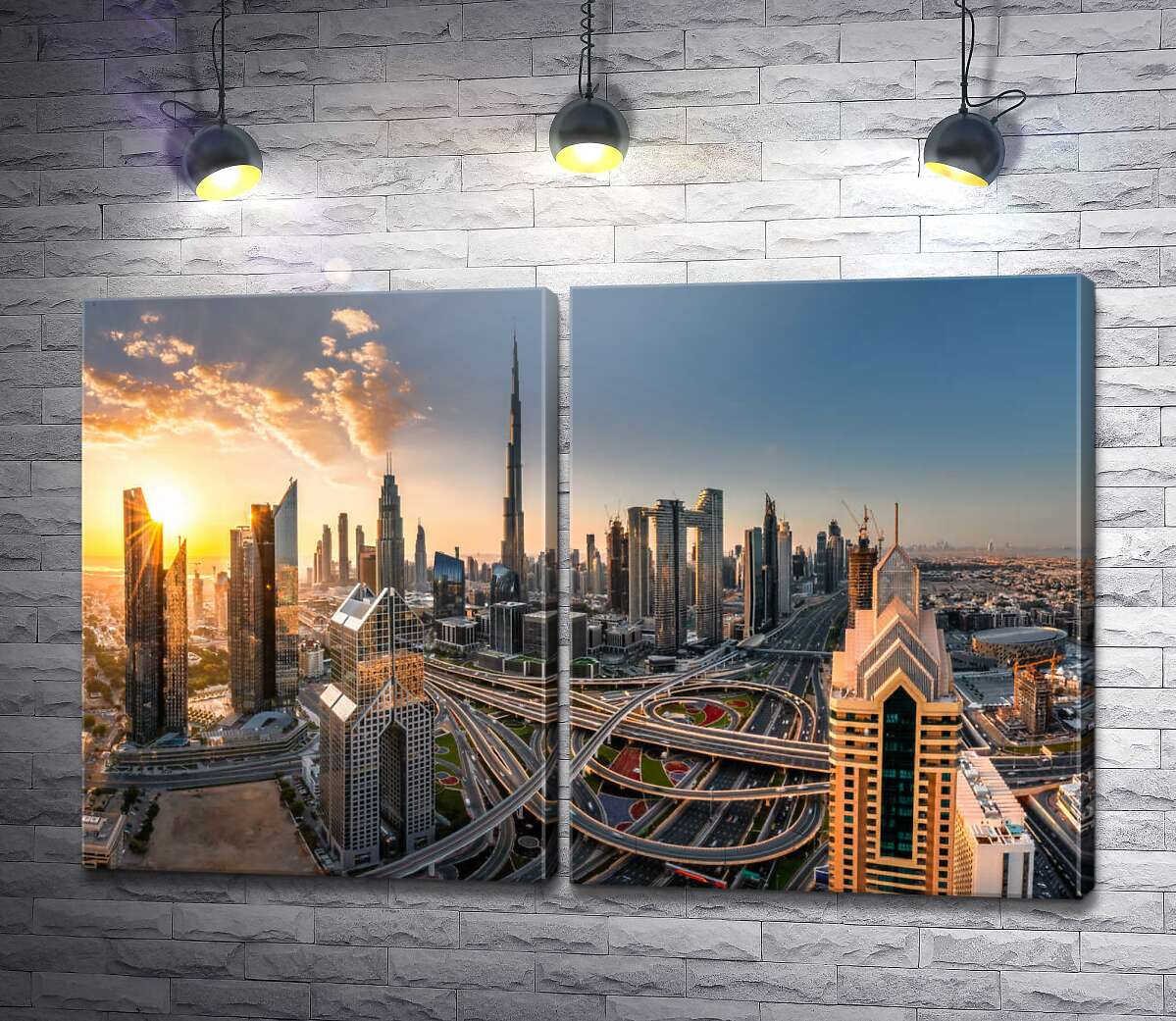 модульная картина Рассвет в ультра-современном Дубае