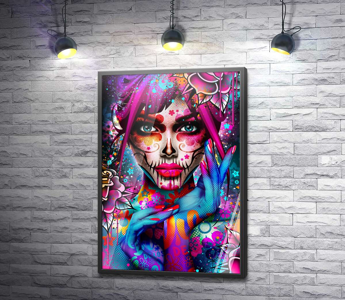 постер Девушка в образе смертельной красоты с ядовитыми цветами