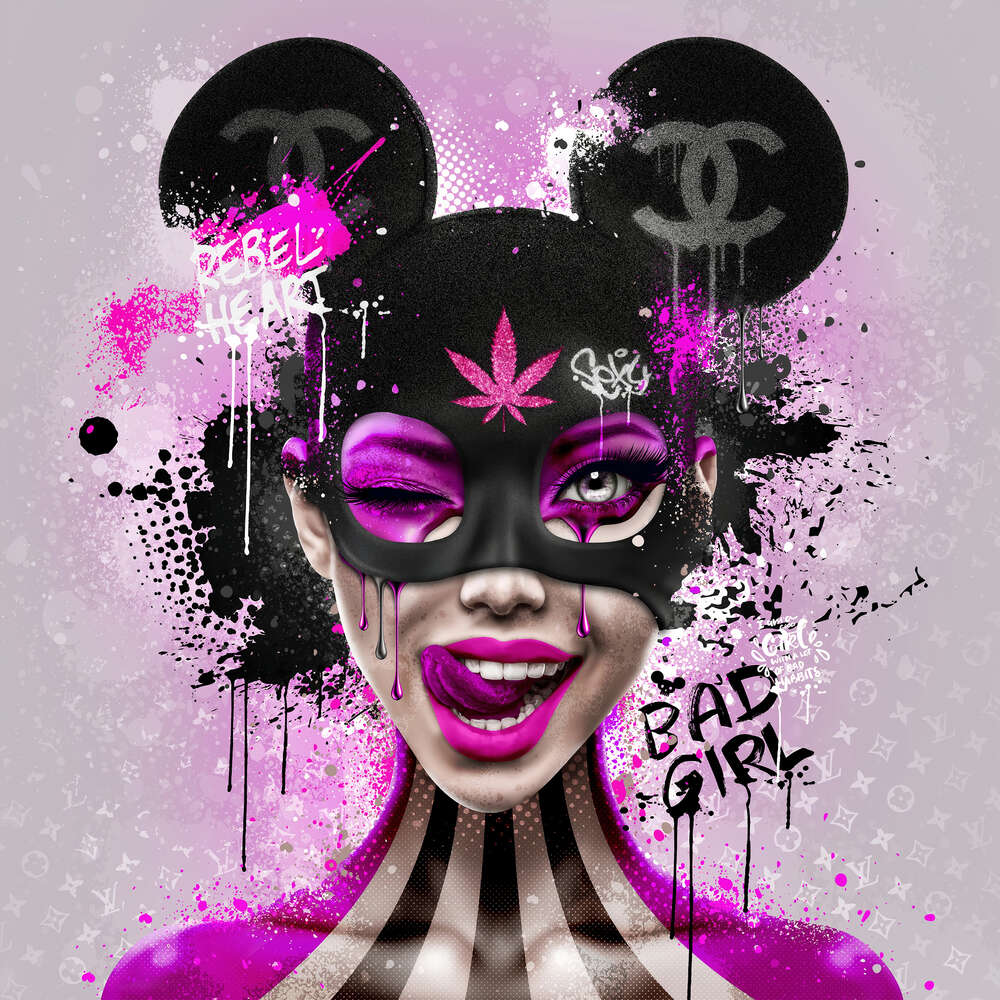 картина-постер Bad Girl - Зухвала дівчина в масці Міккі Мауса